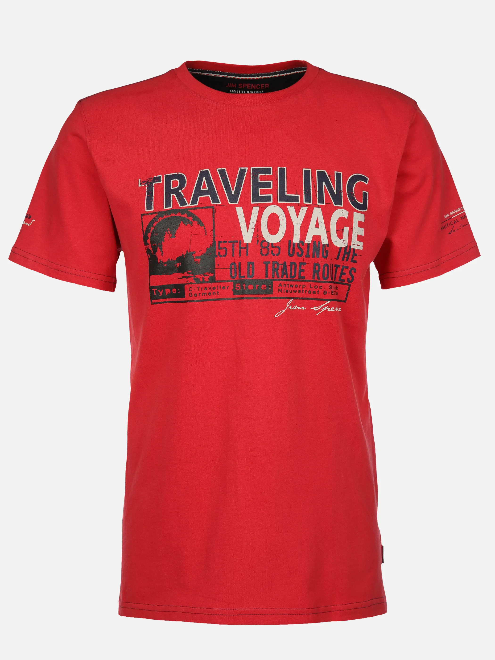 Jim Spencer He. T-Shirt 1/2 Arm Druck Rot 906246 RED 1